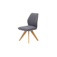 Interliving Esszimmer Serie 5102 – Polsterstuhl graphitfarbene Mikrofaser Atlantis & Wildeiche