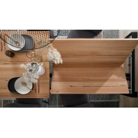 Interliving Esszimmer Serie 5102 – Auszugtisch Kernbuche & Mattschwarz - ca. 140 - 240 x 90 cm