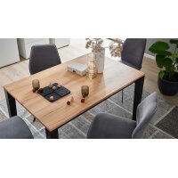 Interliving Esszimmer Serie 5102 – Auszugtisch Kernbuche & Mattschwarz - ca. 140 - 240 x 90 cm