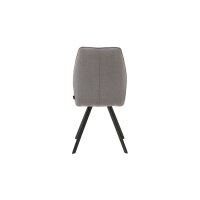 Interliving Esszimmer Serie 5102 – Polsterstuhl kieselfarbener Webstoff Tirol 489 & schwarzes Eisen