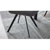 Interliving Esszimmer Serie 5102 – Polsterstuhl kieselfarbener Webstoff Tirol 489 & schwarzes Eisen