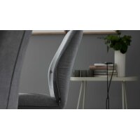 Interliving Esszimmer Serie 5102 – Polsterstuhl kieselfarbener Webstoff Tirol 489 & schwarzes Eisen