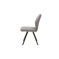Interliving Esszimmer Serie 5102 – Polsterstuhl kieselfarbener Webstoff Tirol 489 & schwarzes Eisen