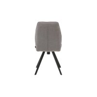 Interliving Esszimmer Serie 5102 – Polsterstuhl mit Drehfunktion kieselfarbener Webstoff Tirol & schwarzes Eisen