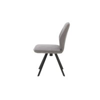 Interliving Esszimmer Serie 5102 – Polsterstuhl mit Drehfunktion kieselfarbener Webstoff Tirol & schwarzes Eisen
