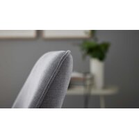 Interliving Esszimmer Serie 5102 – Polsterstuhl mit Drehfunktion kieselfarbener Webstoff Tirol & schwarzes Eisen