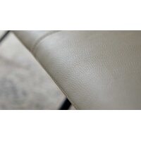 Interliving Esszimmer Serie 5115 - lederbezogene Polsterbank milchkaffeefarbenes Leder Tendens Latte & anthrazitfarbenes Metall - Länge ca. 215 cm