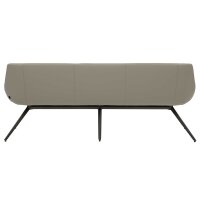 Interliving Esszimmer Serie 5115 - lederbezogene Polsterbank milchkaffeefarbenes Leder Tendens Latte & anthrazitfarbenes Metall - Länge ca. 215 cm