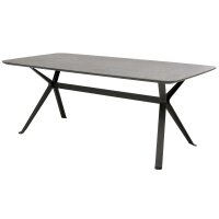 Interliving Esszimmer Serie 5115 - Esstisch mit robuster Tischplatte DEKTON® Grafitte Industrial & anthrazitfarbenes Metall - ca. 200 x 100 cm