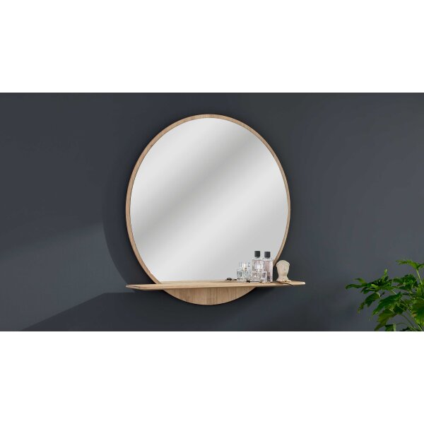 Interliving Garderoben Serie 6014 - Wandspiegel Wildeiche - Durchmesser ca. 84 cm