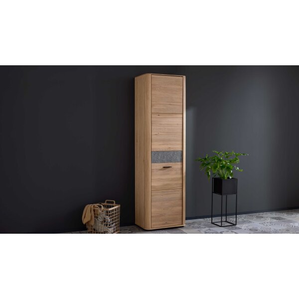 Interliving Garderoben Serie 6014 - Garderobenschrank Wildeiche & Granitfurnier - eine Tür, Höhe ca. 202 cm