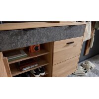 Interliving Garderoben Serie 6014 - Garderobenkombination Wildeiche & Granitfurnier - fünfteilig