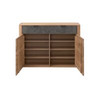 Interliving Garderoben Serie 6014 - Garderobenkombination Wildeiche & Granitfurnier - fünfteilig