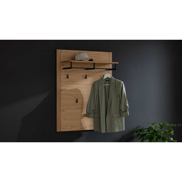 Interliving Garderoben Serie 6014 - Wandgarderobe Wildeiche - ca. 90 x 111 cm