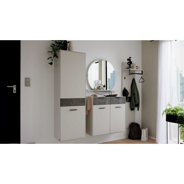 Interliving Garderoben Serie 6013 - GarderobenSet Sahara Creme & Granitfurnier - vierteilig