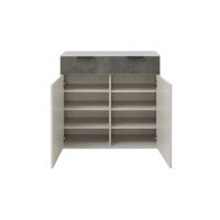 Interliving Garderoben Serie 6013 - Schuhschrank Sahara Creme & Granitfurnier - zwei Türen, zwei Schubladen, Breite ca. 90 cm