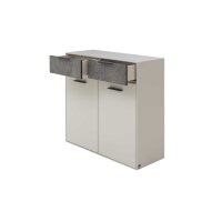 Interliving Garderoben Serie 6013 - Schuhschrank Sahara Creme & Granitfurnier - zwei Türen, zwei Schubladen, Breite ca. 90 cm