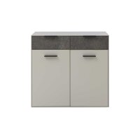 Interliving Garderoben Serie 6013 - Schuhschrank Sahara Creme & Granitfurnier - zwei Türen, zwei Schubladen, Breite ca. 90 cm