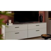 Interliving Wohnzimmer Serie 2030 PLUS - Lowboard Sahara Creme & Granitfurnier - zwei Schubladen, Länge ca. 180 cm