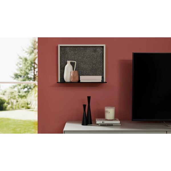 Interliving Wohnzimmer Serie 2030 PLUS - Wandboard Sahara Creme & Granitfurnier - ca. 48 x 38 cm