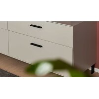 Interliving Wohnzimmer Serie 2030 PLUS - Lowboard Sahara Creme & Granitfurnier - zwei Schubladen, Länge ca. 200 cm