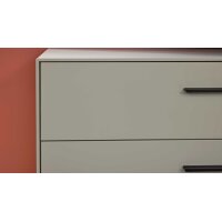 Interliving Wohnzimmer Serie 2030 PLUS - Lowboard Sahara Creme & Granitfurnier - zwei Schubladen, Länge ca. 200 cm