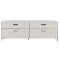 Interliving Wohnzimmer Serie 2030 PLUS - Lowboard Sahara Creme & Granitfurnier - zwei Schubladen, Länge ca. 200 cm