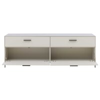 Interliving Wohnzimmer Serie 2030 PLUS - Lowboard Sahara Creme & Granitfurnier - zwei Schubladen, Länge ca. 200 cm