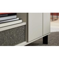 Interliving Wohnzimmer Serie 2030 PLUS - Couchtisch Sahara Creme & Granitfurnier - zwei Türen, eine Schublade, ca. 110 x 60 cm