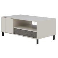 Interliving Wohnzimmer Serie 2030 PLUS - Couchtisch Sahara Creme & Granitfurnier - zwei Türen, eine Schublade, ca. 110 x 60 cm
