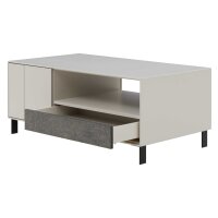Interliving Wohnzimmer Serie 2030 PLUS - Couchtisch Sahara Creme & Granitfurnier - zwei Türen, eine Schublade, ca. 110 x 60 cm