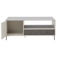 Interliving Wohnzimmer Serie 2030 PLUS - Couchtisch Sahara Creme & Granitfurnier - zwei Türen, eine Schublade, ca. 110 x 60 cm