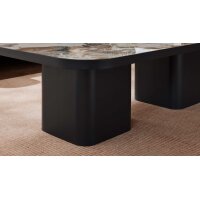 Interliving Couchtisch Serie 6229 marmorfarbene Keramik Calcatta & schwarzer Stahl - ca. 140 x 80 cm