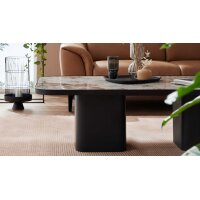 Interliving Couchtisch Serie 6229 marmorfarbene Keramik Calcatta & schwarzer Stahl - ca. 140 x 80 cm