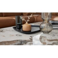 Interliving Couchtisch Serie 6229 marmorfarbene Keramik Calcatta & schwarzer Stahl - ca. 140 x 80 cm