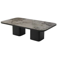 Interliving Couchtisch Serie 6229 marmorfarbene Keramik Calcatta & schwarzer Stahl - ca. 140 x 80 cm