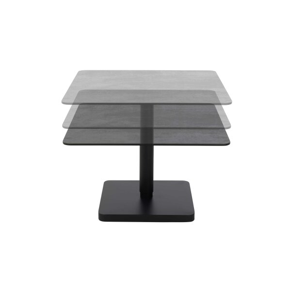 Interliving Couchtisch Serie 6228 mit Liftfunktion titanfarbene Keramik & schwarzer Stahl - ca. 80 x 80 cm