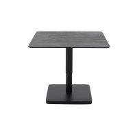 Interliving Couchtisch Serie 6228 mit Liftfunktion titanfarbene Keramik & schwarzer Stahl - ca. 80 x 80 cm