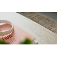 Interliving Couchtisch Serie 6227 travertinfarbene Keramik & bronzefarbener Stahl - ca. 140 x 70 cm