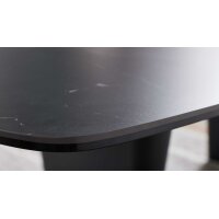 Interliving Couchtisch Serie 6227 Keramik Marquina & schwarzer Stahl - ca. 140 x 70 cm