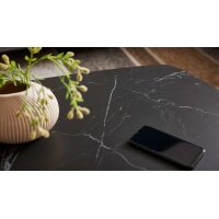 Interliving Couchtisch Serie 6227 Keramik Marquina & schwarzer Stahl - ca. 140 x 70 cm
