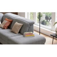 Interliving Sofa Serie 4064 - Ecksofa graue Chenille Toni & Fuß W003-01 - Stellfläche ca. 291 x 252 cm