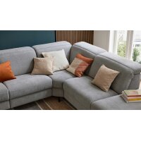 Interliving Sofa Serie 4064 - Ecksofa graue Chenille Toni & Fuß W003-01 - Stellfläche ca. 291 x 252 cm