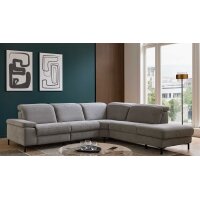 Interliving Sofa Serie 4064 - Ecksofa graue Chenille Toni & Fuß W003-01 - Stellfläche ca. 291 x 252 cm