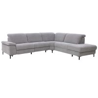 Interliving Sofa Serie 4064 - Ecksofa graue Chenille Toni & Fuß W003-01 - Stellfläche ca. 291 x 252 cm