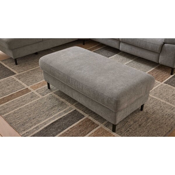 Interliving Sofa Serie 4064 - XXL-Polsterhocker graue Chenille Toni & Fuß W003-01 - ca. 130 x 65 cm