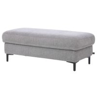 Interliving Sofa Serie 4064 - XXL-Polsterhocker graue Chenille Toni & Fuß W003-01 - ca. 130 x 65 cm