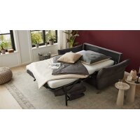 Interliving Schlafsofa Serie 4700 - Schlafsofa anthrazitfarbener Bezug Balu & Aluminiumfüße - Breite ca. 188 cm