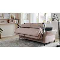 Interliving Schlafsofa Serie 4700 - Schlafsofa sienafarbener Webstoff Loft & schwarze Aluminiumfüße - Breite ca. 188 cm