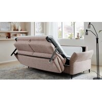 Interliving Schlafsofa Serie 4700 - Schlafsofa sienafarbener Webstoff Loft & schwarze Aluminiumfüße - Breite ca. 188 cm